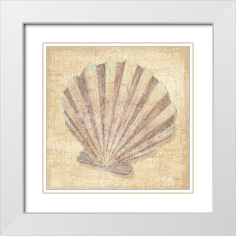Tropical Island Shell II White Modern Wood Framed Art Print with Double Matting by Charron, Veronique