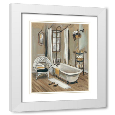 French Bath II White Modern Wood Framed Art Print with Double Matting by Vassileva, Silvia