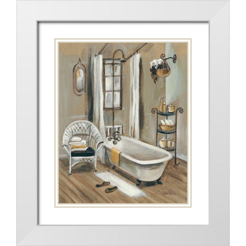 French Bath II White Modern Wood Framed Art Print with Double Matting by Vassileva, Silvia
