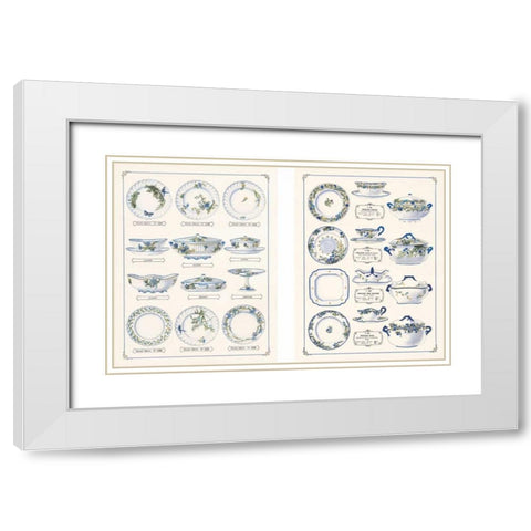 Porcelain Designs White Modern Wood Framed Art Print with Double Matting by Anonymous