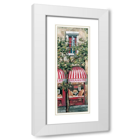 Red Striped Awning White Modern Wood Framed Art Print with Double Matting by St. John, Mark