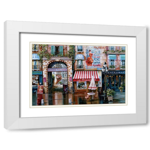 Passage Fontaine White Modern Wood Framed Art Print with Double Matting by St. John, Mark