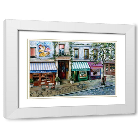 Rue des Maisons White Modern Wood Framed Art Print with Double Matting by St. John, Mark
