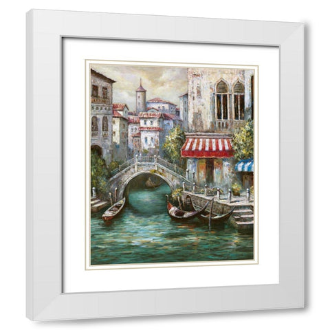 Venetian Motif I White Modern Wood Framed Art Print with Double Matting by Mancini, Gianni
