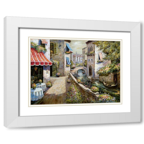 Venezia Petite II White Modern Wood Framed Art Print with Double Matting by Mancini, Gianni