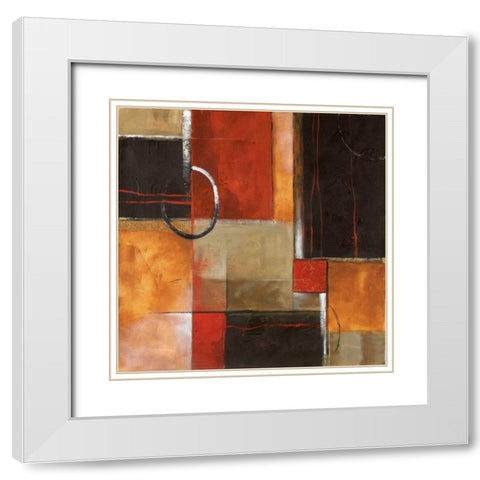 Grande Harmony II White Modern Wood Framed Art Print with Double Matting by Brey, Michael