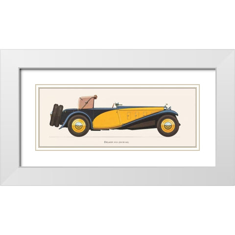 Delage 1933 White Modern Wood Framed Art Print with Double Matting by Fantini, Antonio
