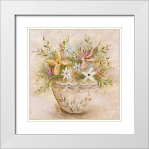 Floris Botanica II White Modern Wood Framed Art Print with Double Matting by Brey, Michael