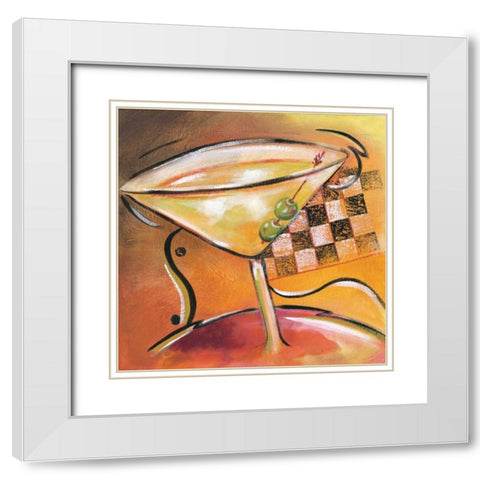 Shaken Not Stirred II White Modern Wood Framed Art Print with Double Matting by Brey, Michael