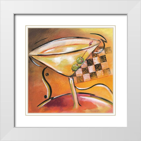 Shaken Not Stirred II White Modern Wood Framed Art Print with Double Matting by Brey, Michael