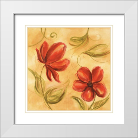 Laraâ€™s Whimsy I White Modern Wood Framed Art Print with Double Matting by Brey, Michael