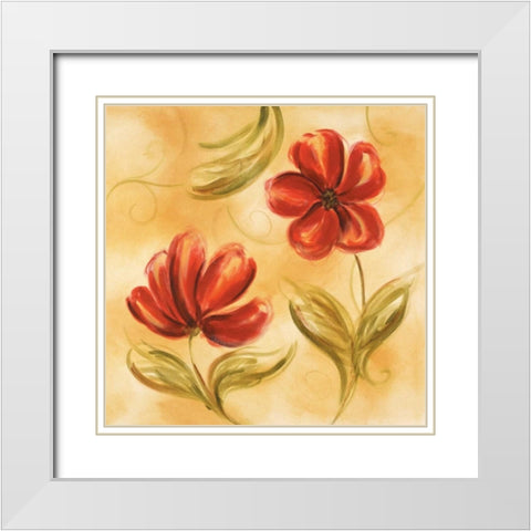 Laraâ€™s Whimsy II White Modern Wood Framed Art Print with Double Matting by Brey, Michael