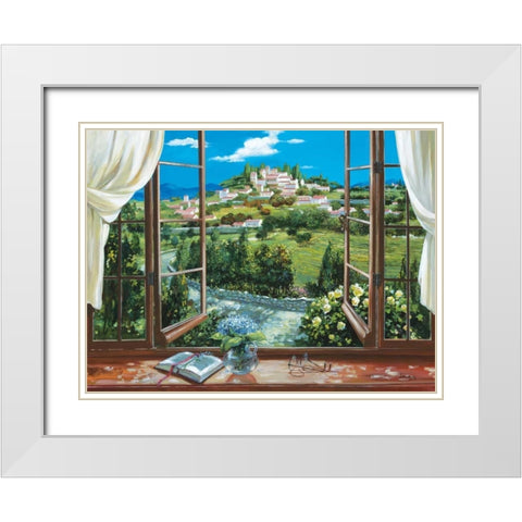 Montecatini View White Modern Wood Framed Art Print with Double Matting by Lorenzo, Dante
