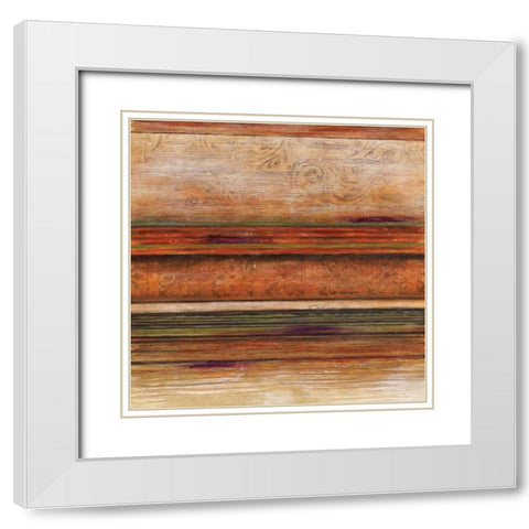 Grande Spectrum I White Modern Wood Framed Art Print with Double Matting by Brey, Michael
