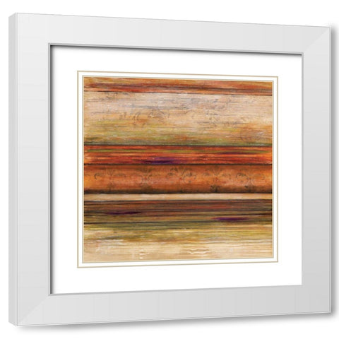 Grande Spectrum II White Modern Wood Framed Art Print with Double Matting by Brey, Michael