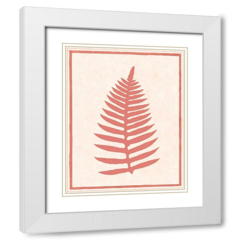 Silhouette in Coral I White Modern Wood Framed Art Print with Double Matting by Davies, Susan