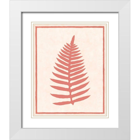 Silhouette in Coral I White Modern Wood Framed Art Print with Double Matting by Davies, Susan