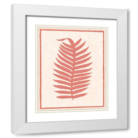 Silhouette in Coral II White Modern Wood Framed Art Print with Double Matting by Davies, Susan