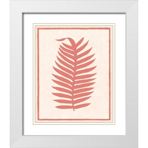 Silhouette in Coral II White Modern Wood Framed Art Print with Double Matting by Davies, Susan