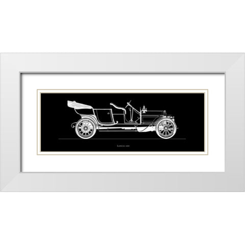 Lancia 1909 White Modern Wood Framed Art Print with Double Matting by Fantini, Antonio