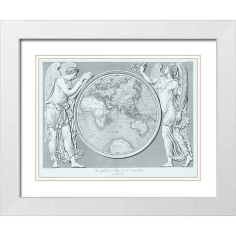 Century Classic I White Modern Wood Framed Art Print with Double Matting by Baltard, Emile