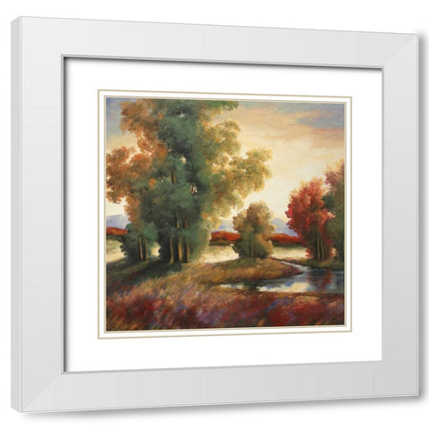 Mountain Shadows White Modern Wood Framed Art Print with Double Matting by Rogers, Adam