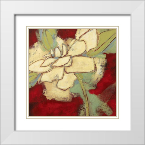 Jungle Gardenia II White Modern Wood Framed Art Print with Double Matting by Davies, Susan