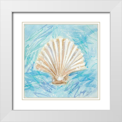 La Mer D White Modern Wood Framed Art Print with Double Matting by Sic, Jerry