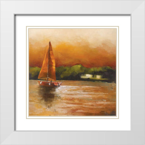 Majorcan Sail Petites A White Modern Wood Framed Art Print with Double Matting by Rogers, Adam