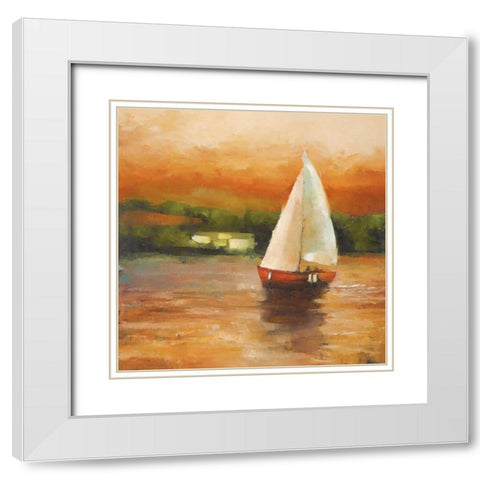 Majorcan Sail Petites B White Modern Wood Framed Art Print with Double Matting by Rogers, Adam