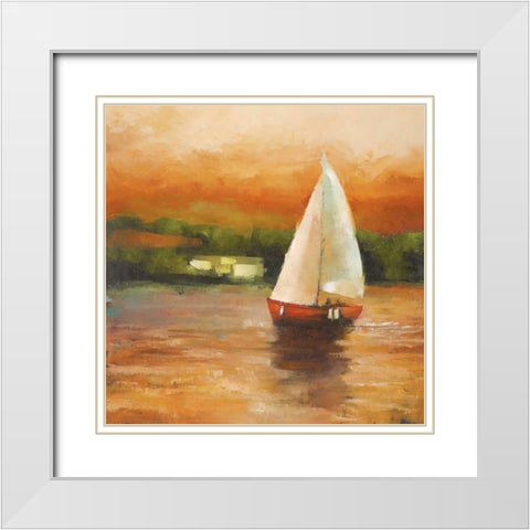 Majorcan Sail Petites B White Modern Wood Framed Art Print with Double Matting by Rogers, Adam