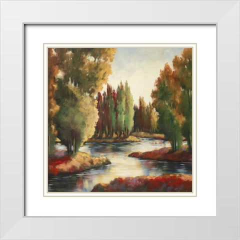 Sullivans Creek II White Modern Wood Framed Art Print with Double Matting by Rogers, Adam