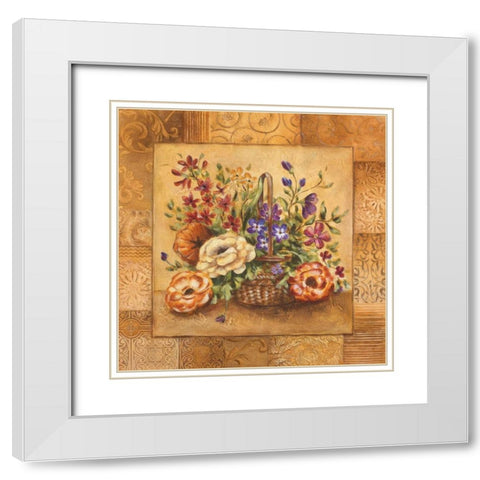 Firenze Sampler I White Modern Wood Framed Art Print with Double Matting by King, Michael