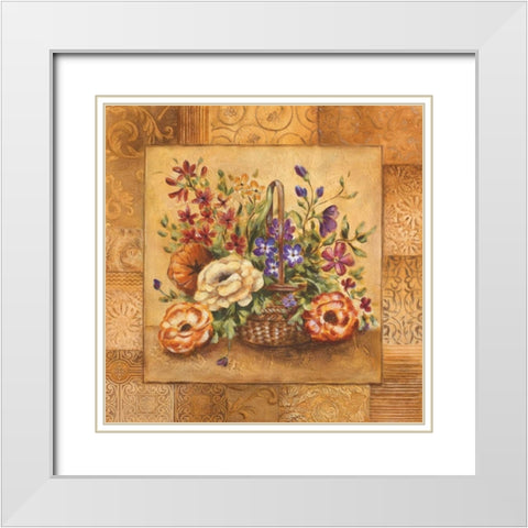 Firenze Sampler I White Modern Wood Framed Art Print with Double Matting by King, Michael