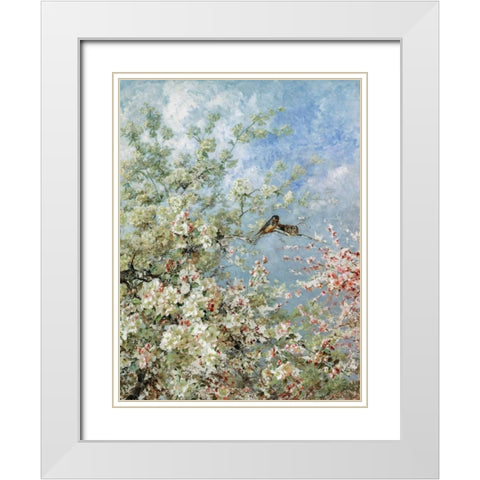 Apple Blossoms White Modern Wood Framed Art Print with Double Matting by Wisinger-Florian, Olga