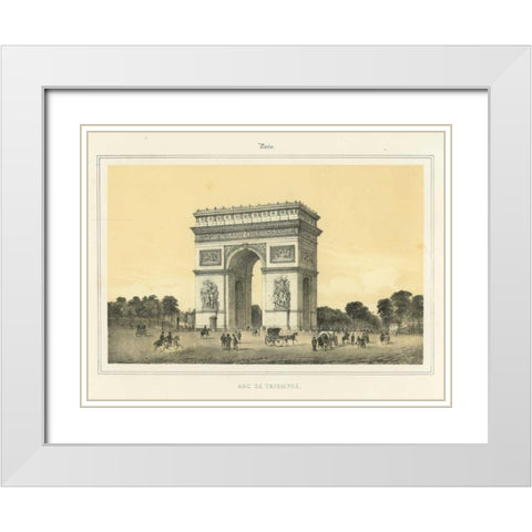 Arc de Triomphe White Modern Wood Framed Art Print with Double Matting by Rogers, Adam