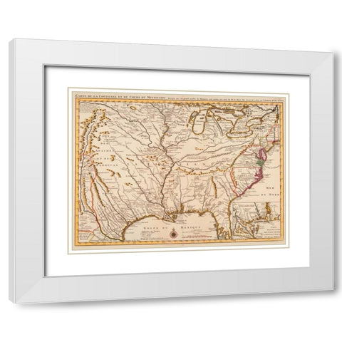 Rivers of America 1720 White Modern Wood Framed Art Print with Double Matting by LIsle, Guillaume