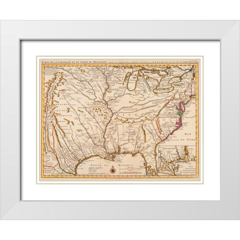 Rivers of America 1720 White Modern Wood Framed Art Print with Double Matting by LIsle, Guillaume