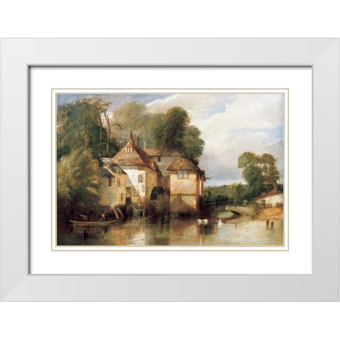 Arundel Mill White Modern Wood Framed Art Print with Double Matting by Pyne| James Baker