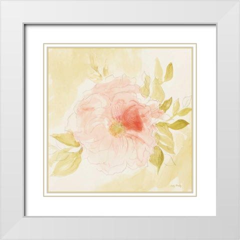 Stardust Peony White Modern Wood Framed Art Print with Double Matting by Shelby, Judy