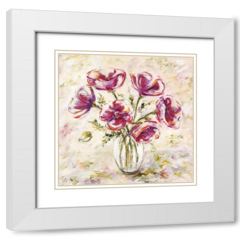 Felicity II White Modern Wood Framed Art Print with Double Matting by King, Michael