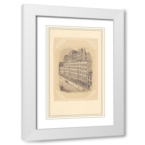 Grand and Crosby White Modern Wood Framed Art Print with Double Matting by Old New York
