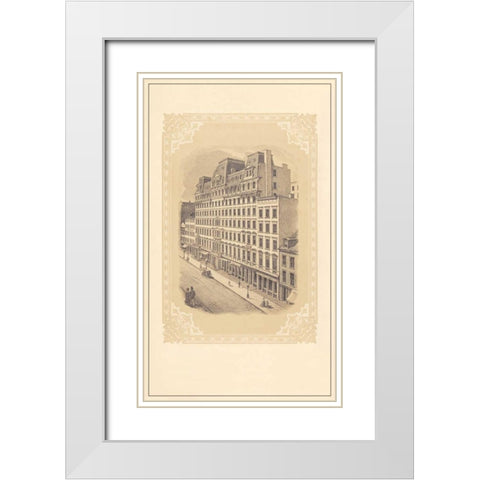 Grand and Crosby White Modern Wood Framed Art Print with Double Matting by Old New York