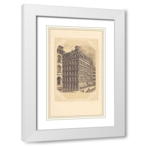 Broadway and Cedar White Modern Wood Framed Art Print with Double Matting by Old New York