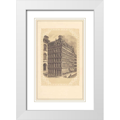 Broadway and Cedar White Modern Wood Framed Art Print with Double Matting by Old New York