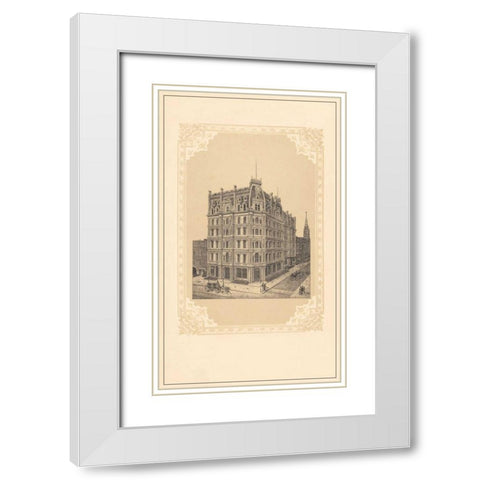 Bond and Broadway White Modern Wood Framed Art Print with Double Matting by Old New York