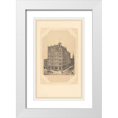 Bond and Broadway White Modern Wood Framed Art Print with Double Matting by Old New York