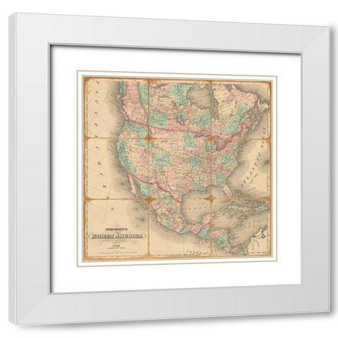 American Republic1842 White Modern Wood Framed Art Print with Double Matting by Johnson, Andrew