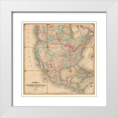 American Republic1842 White Modern Wood Framed Art Print with Double Matting by Johnson, Andrew