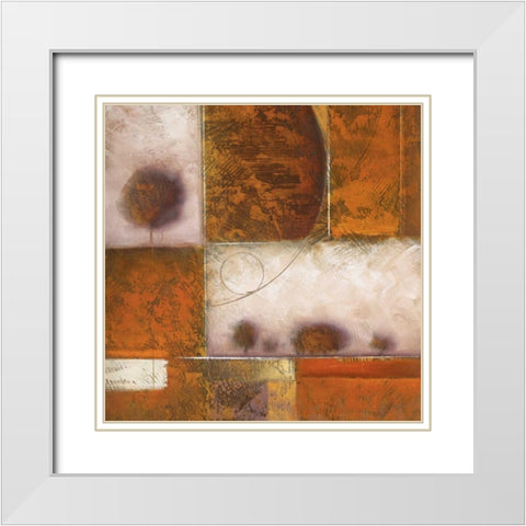 Sympatico II White Modern Wood Framed Art Print with Double Matting by Bannister, Cory